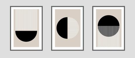 Set of trendy abstract aesthetic minimalist artistic hand drawn composition vector