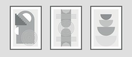 Set of trendy abstract aesthetic minimalist artistic hand drawn composition vector