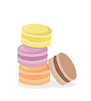 macarons multicolores. postre. dulces ilustración vectorial vector