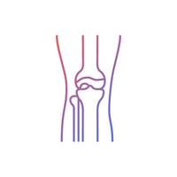 Osteoarthritis gradient linear vector icon. Cartilage inflammation. Degenerative joint disease. Pain in knee. Thin line color symbol. Modern style pictogram. Vector isolated outline drawing