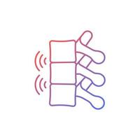 icono de vector lineal de gradiente de espondilitis anquilosante. inflamación crónica que afecta a la columna vertebral. artritis progresiva. símbolo de color de línea delgada. pictograma de estilo moderno. dibujo de contorno aislado vectorial