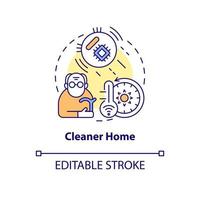 Cleaner home concept icon. Smart technology for senior abstract idea thin line illustration. Automatic robot for housework. Isolated outline drawing. Editable stroke. Arial, Myriad Pro-Bold fonts used vector