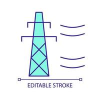 Adeptness of transmission lines RGB color icon. Smart grid integration. Power distribution equipment. Isolated vector illustration. Simple filled line drawing. Editable stroke. Arial font used