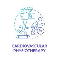 Cardiovascular physiotherapy graident blue concept icon. Physical exercise for rehabilitation. Fitness and training abstract idea thin line illustration. Vector isolated outline color drawing