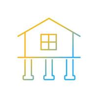 Strength and stability gradient linear vector icon. Buildings construction. Pile foundation. Adequate housing. Thin line color symbol. Modern style pictogram. Vector isolated outline drawing