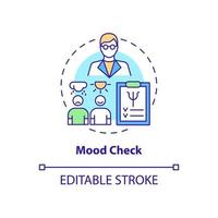 Mood check concept icon. Annual clinical checkup abstract idea thin line illustration. Mental state testing. Psychological state of patient. Vector isolated outline color drawing. Editable stroke