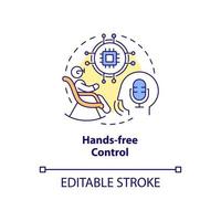 Hands-free control concept icon. Smart technology for elderly abstract idea thin line illustration. Touch free automation. Isolated outline drawing. Editable stroke. Arial, Myriad Pro-Bold fonts used vector