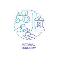 Natural economy blue gradient concept icon. Domestic products exchange. Barter goods. Economy models abstract idea thin line illustration. Isolated outline drawing. Myriad Pro-Bold fonts used vector
