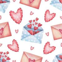 Seamless pattern of cute valentine elements. Hand drawn pencil pattern isolated on white background vector