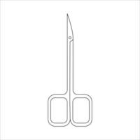 Nail scissors outline vector icon isolated on white background. Thin line black nail scissors sign