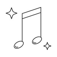 icono de vector de contorno de nota musical aislado sobre fondo blanco. símbolo lineal para karaoke, ui, interfaz móvil