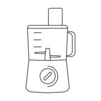 icono de contorno del procesador de alimentos. signo de licuadora de línea delgada aislado sobre fondo blanco. ilustración vectorial para diseño web. pequeño electrodoméstico para cocina y hogar. símbolo de herramienta doméstica. preparación de comida vector