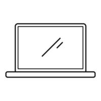 Laptop vector outline icon on white background. Simple vector illustration