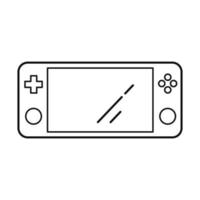 Portable video game console. Outline icon isolated on white background. Vector illustration