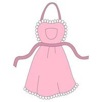 Pink apron in cartoon style. Vector illustration isolated on white background