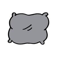 Cute hand drawn pillow icon. Vector illustration in doodle style isolated on white background. Symbol of relaxation and sleep