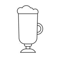 Irish coffee outline icon. Linear symbol of hot drinks and coffee. Glass with frappe or latte macchiato. Vector illustration isolated on white background