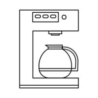 máquina de café con icono de vector de contorno de hervidor. signo de aparato de cocina aislado sobre fondo blanco. símbolo de cafetera para concepto móvil, diseño web, cafetería. ilustración vectorial