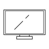 Monitor vector line icon - computer monitor or tv. Vector illustration isolated on white background