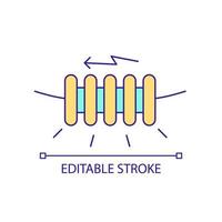 Electric reel RGB color icon. Smart grid component. Energy distribution system detail. Power industry. Isolated vector illustration. Simple filled line drawing. Editable stroke. Arial font used