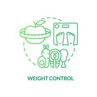 Weight control green gradient concept icon. Risk of arthritis reduction abstract idea thin line illustration. Healthy food and diet. Losing weight. Vector isolated outline color drawing