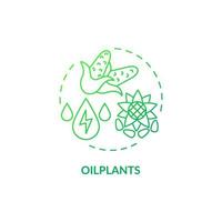 icono de concepto de gradiente verde de plantas oleaginosas. fuente de energía de biomasa en la granja idea abstracta ilustración de línea delgada. residuos de la agricultura. dibujo de contorno aislado. roboto-medium, innumerables fuentes pro-bold utilizadas vector