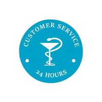 ilustración de plantilla de logotipo de farmacia de servicio al cliente vector