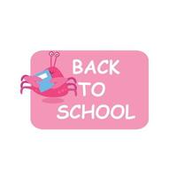 cute cartoon crab back to school vector