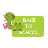 cute snake back to school vector