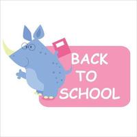 cute cartoon animal holding a book ready to go back to school vector