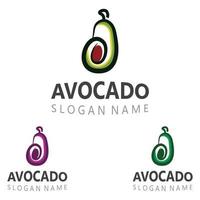 plantilla de ilustración creativa de diseño de logotipo de fruta fresca de aguacate vector