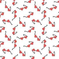 Seamless background with heart-shaped glasses vector