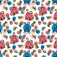 Pattern with bunnies and carrots for Easter vector