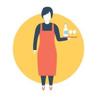 Trendy Waitress Concepts vector