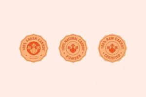 Carrot Stamp Design Set. Element for design, advertising, packaging of carrot products vector