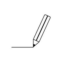 Vector icon of a pencil. Black and white on an isolated background.