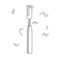 Chisel icon. Vector illustration on a white isolated background.