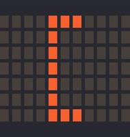 Letter Symbol Square Bracket Left Led orange color and a dark background, Vector illustration