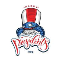 Happy presidents day. Vector typography, text or logo design. Usable for sale banners, greeting cards, gifts etc.