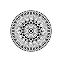 Black and white round ethnic mandala, vector illustration on white background. Can be used for coloring book, greeting card, phone case print, etc. Islam, Arabic, Pakistan, Moroccan, Turkish motifs.