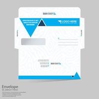 cyan colored vector DL Envelope design