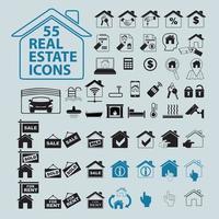 Real Estate Icons Set. Vector Business Signs.