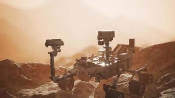 Curiosity Mars Rover exploring the surface of red planet photo