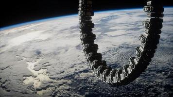 futuristic space station on Earth orbit photo