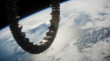 futuristic space station on Earth orbit photo