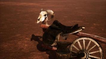 Horse Saddle on the Fence in Monument Valley photo