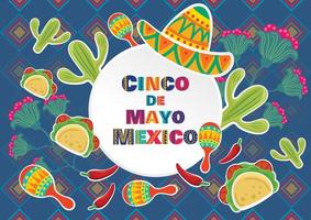 cinco de mayo colorful background vector