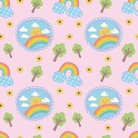 cute things seamless colorful wallpaper design vector