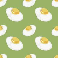 fried eggs and cute things seamless design vector