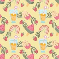 cute things tropical fruits seamless design vector